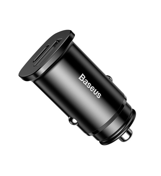 Baseus Square Metal 30W Quick Car Charger Black