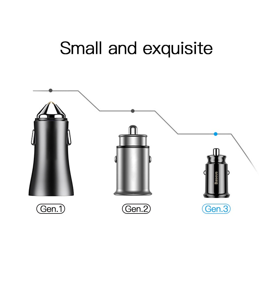 Baseus CCALL-ML01 Grain Car Charger 3.1A Black