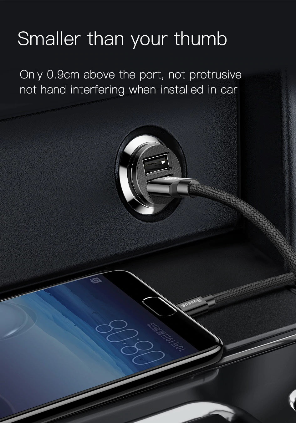 Baseus CCALL-ML01 Grain Car Charger 3.1A Black