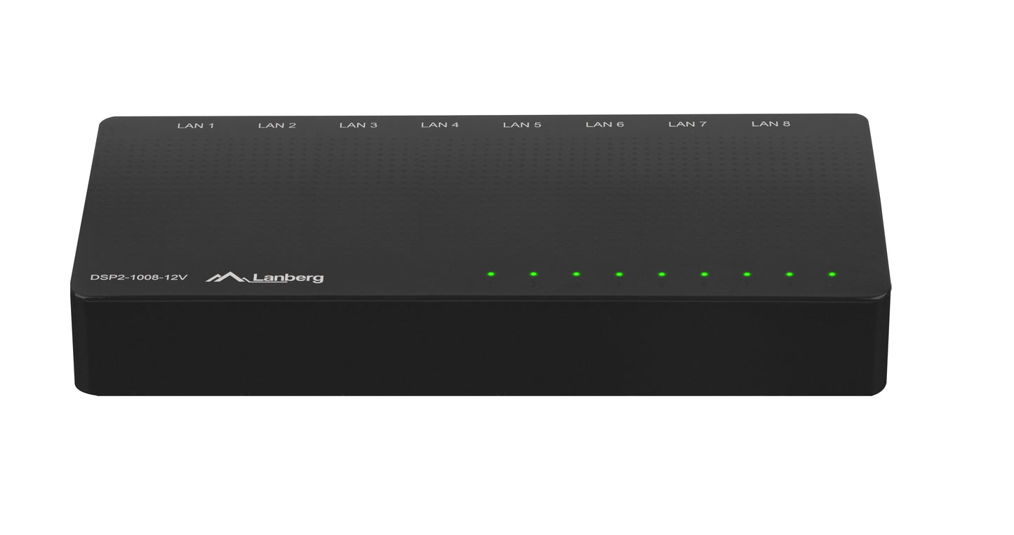 Lanberg DSP2-1008 Ethernet Switch 8port Gigabit 12V