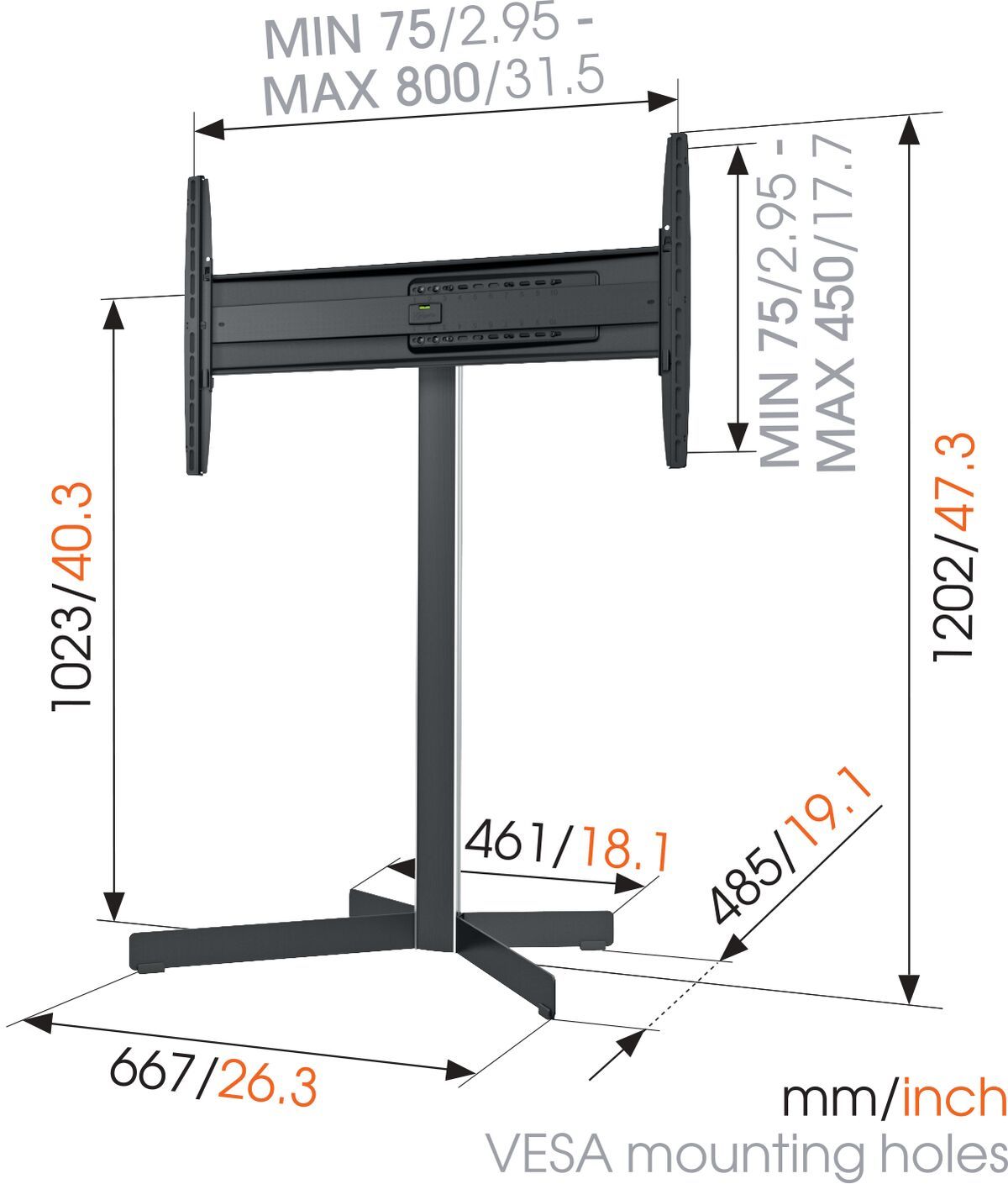 Vogels EFF8330 TV Floor Stand up to 65''