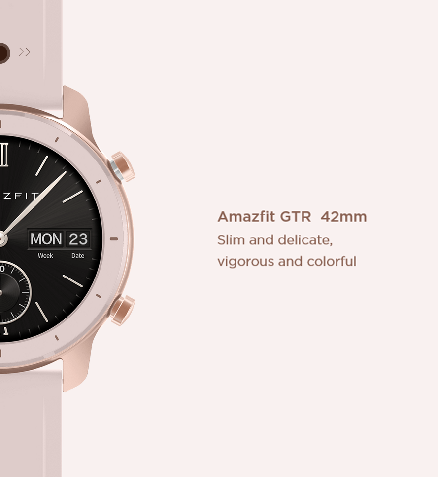 Amazfit GTR 42mm SmartWatch Pink Rolls Technology Store Cyprus