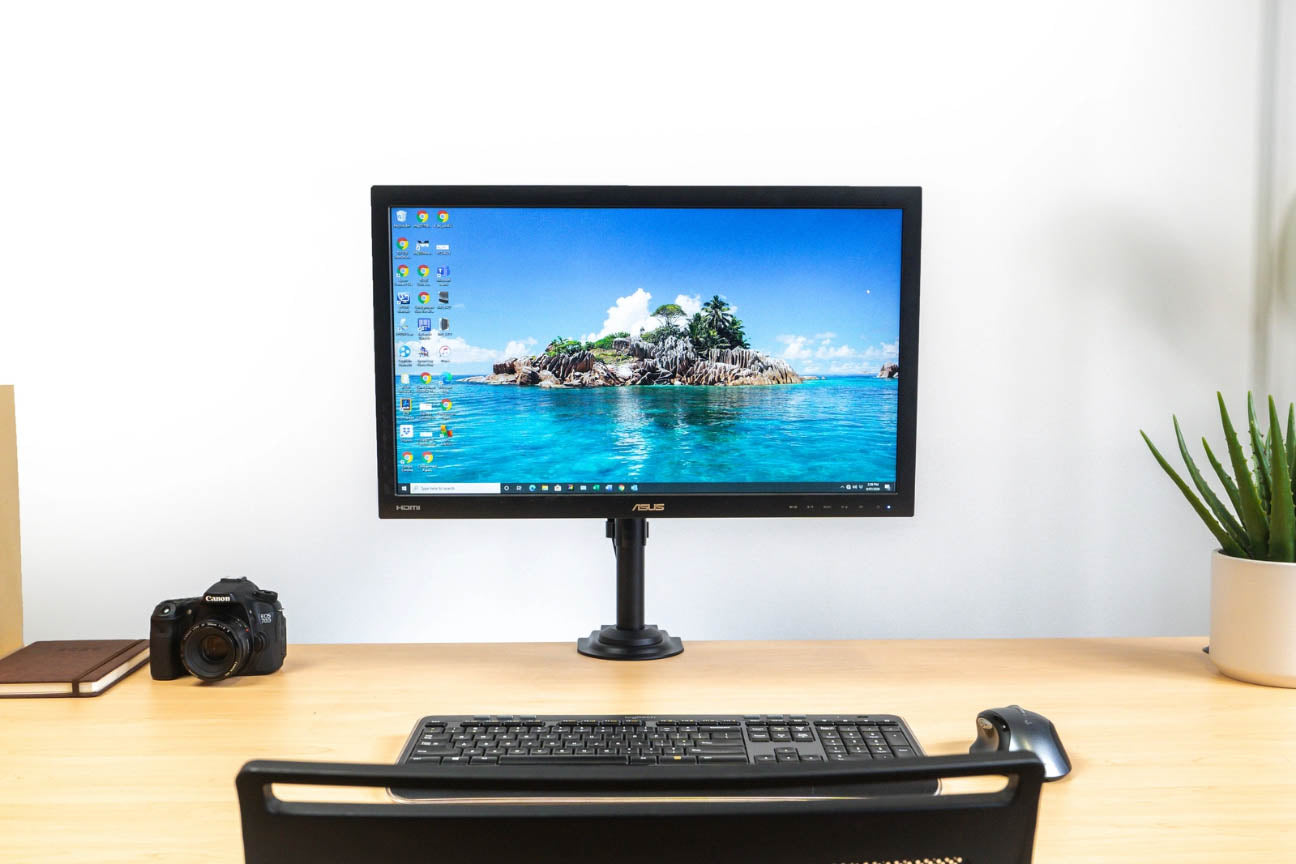 NBMounts H100 Desktop Single Monitor Mount Black