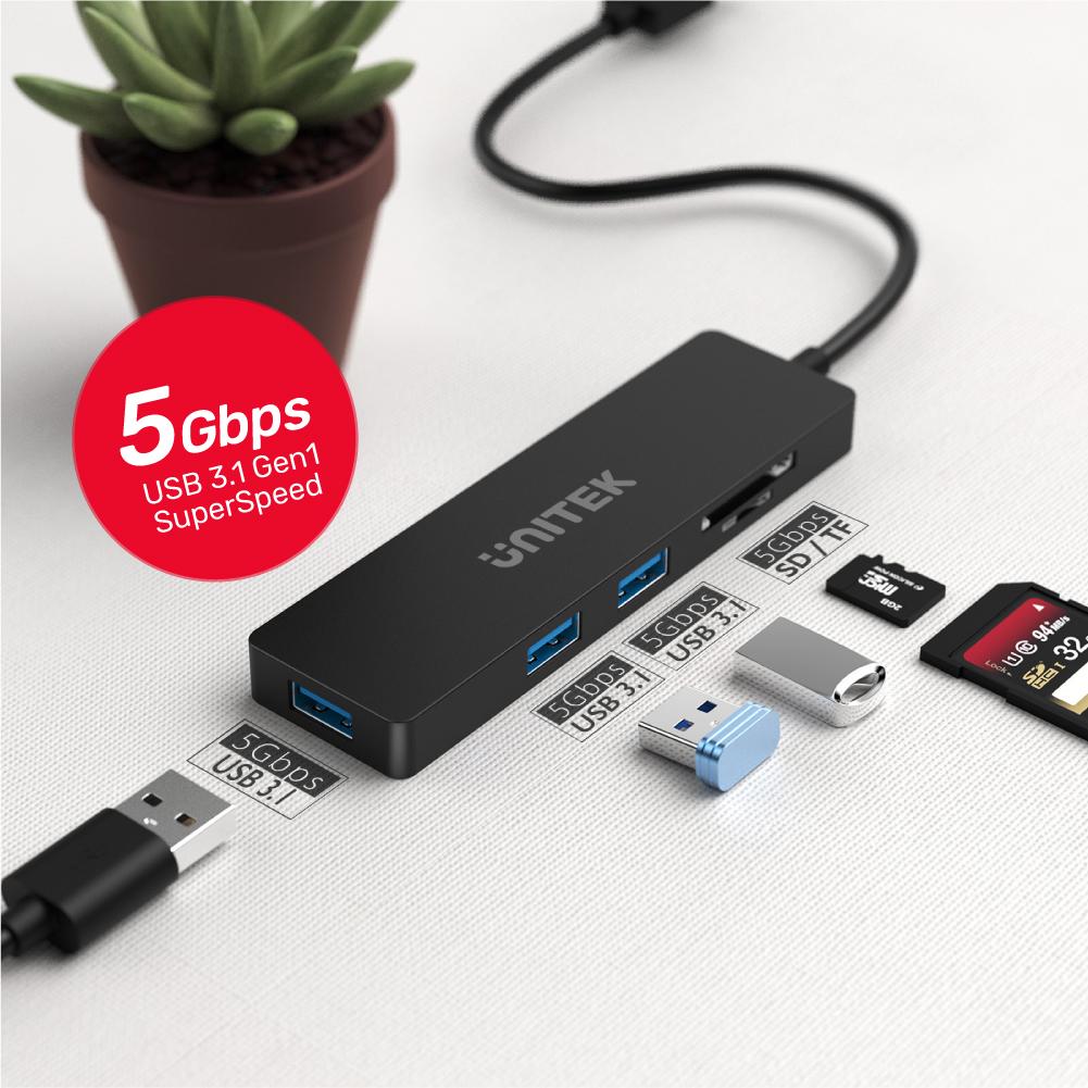 Unitek H1108B USB TypeC Hub 3port USB3.1 & Card Reader