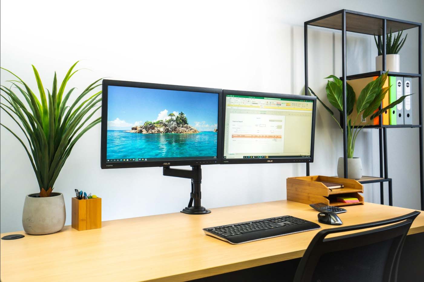 NBMounts H180 Desktop Twin Monitor Mount Black