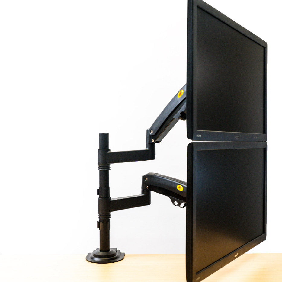 NBMounts H180 Desktop Twin Monitor Mount Black