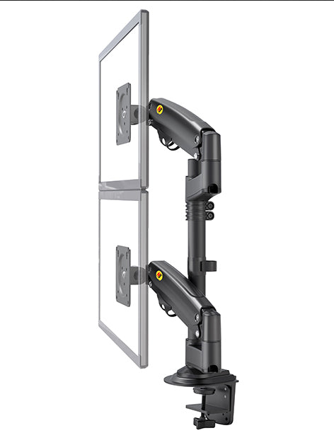NBMounts H180 Desktop Twin Monitor Mount Black