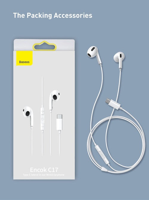 Baseus Encok C17 Type-C In-Ear Wired Earphone White