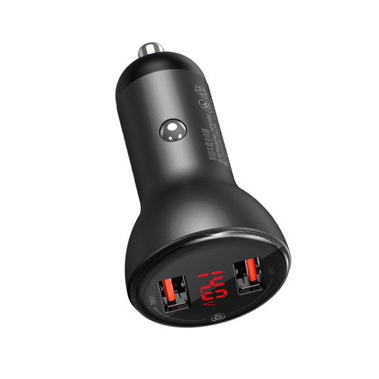 Baseus Digital Display Dual USB 45W Car Charger Black