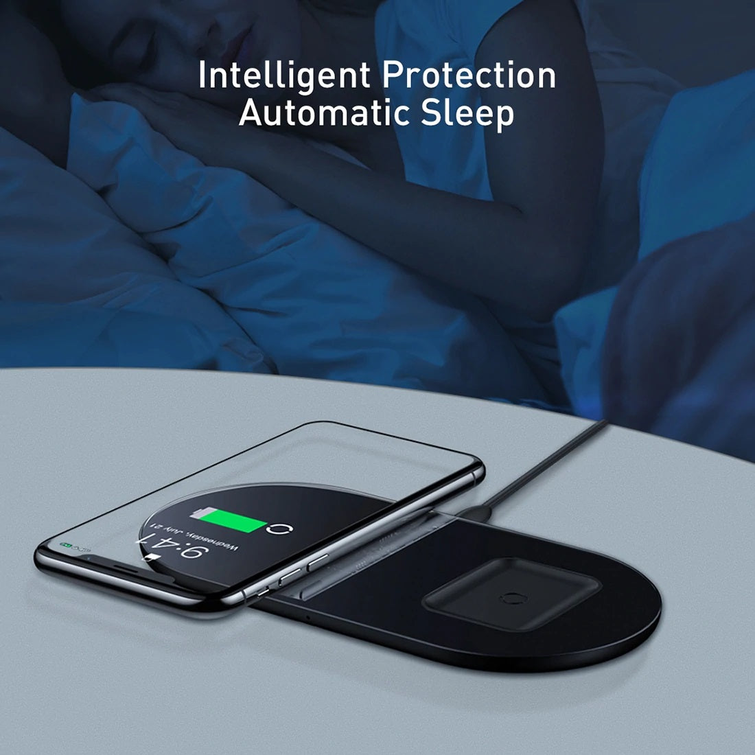 Baseus Simple 2in1 QI Wireless Charger Turbo Edition 24W Black