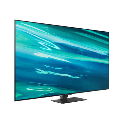 SAMSUNG TV 55'' Q80A, 3840X2160 UHD, 4K, QLED, SMART, 3800 PQI, 120HZ, HDR 10+, QUAD-CORE, HDMIx4, USBx2, ETHERNET, STYLISH Q, CARBON SILVER