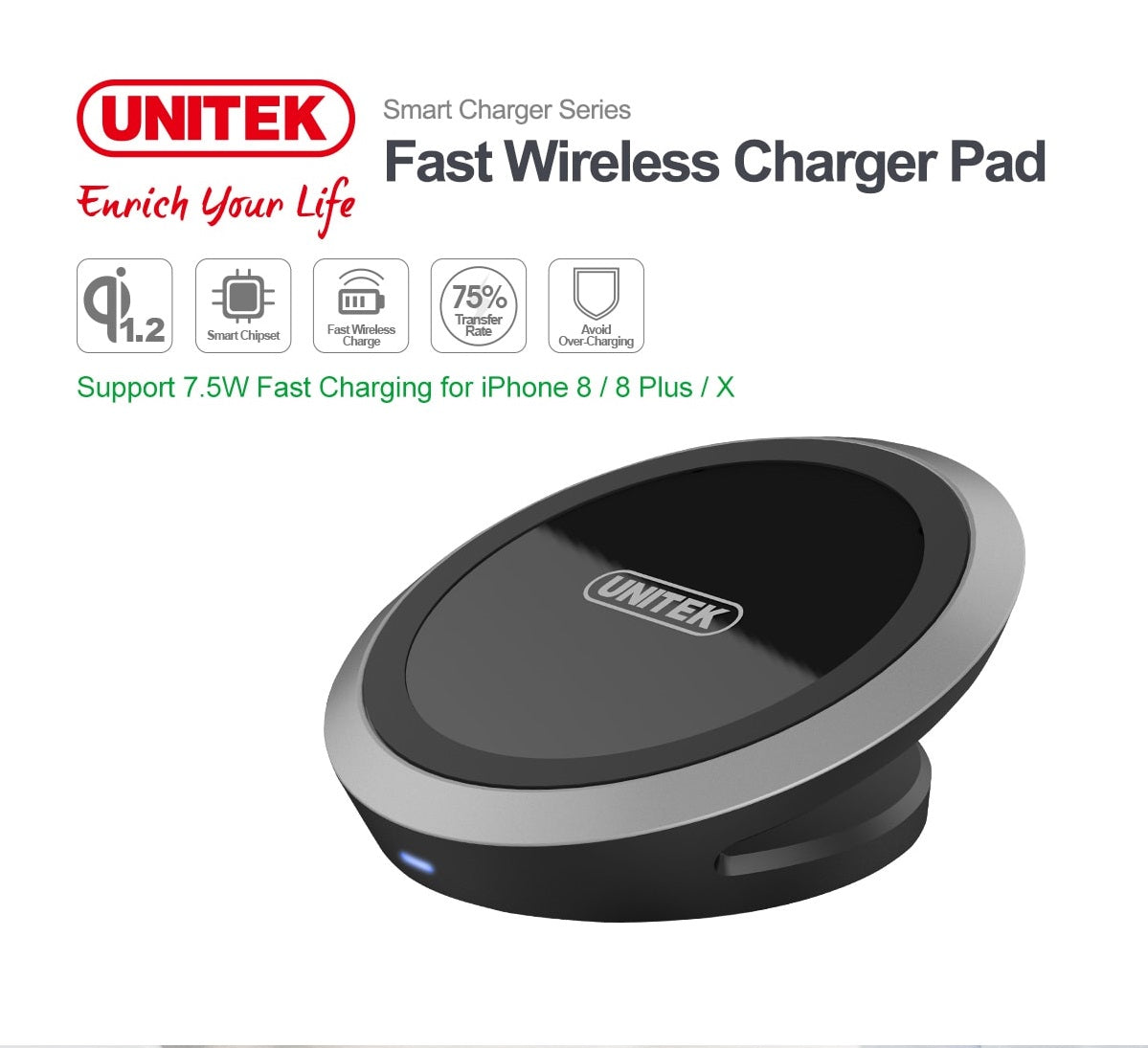 Unitek M003A QI Fast Wireless Charging Pad