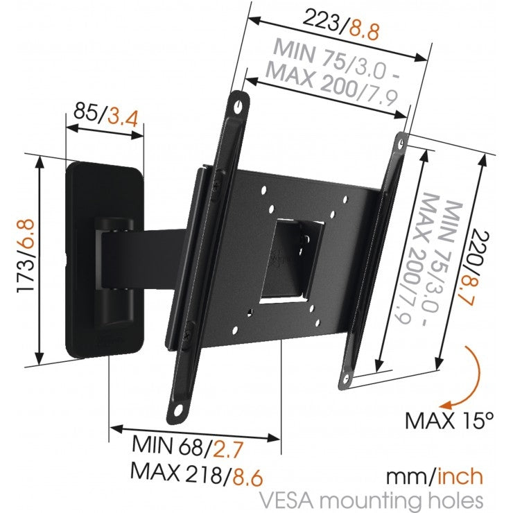 Vogels MA2030 TURN TV Wall Mount 19-37'' 1 arm Black
