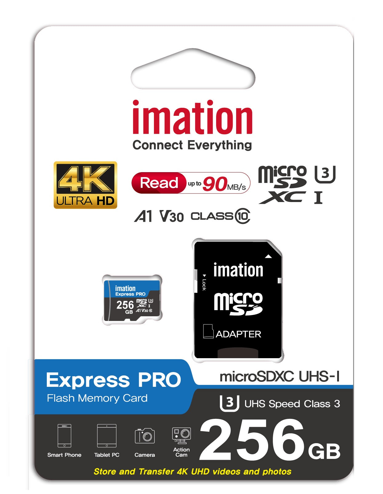 Imation 256GB Micro SD card w/ adapter CLASS10 U3