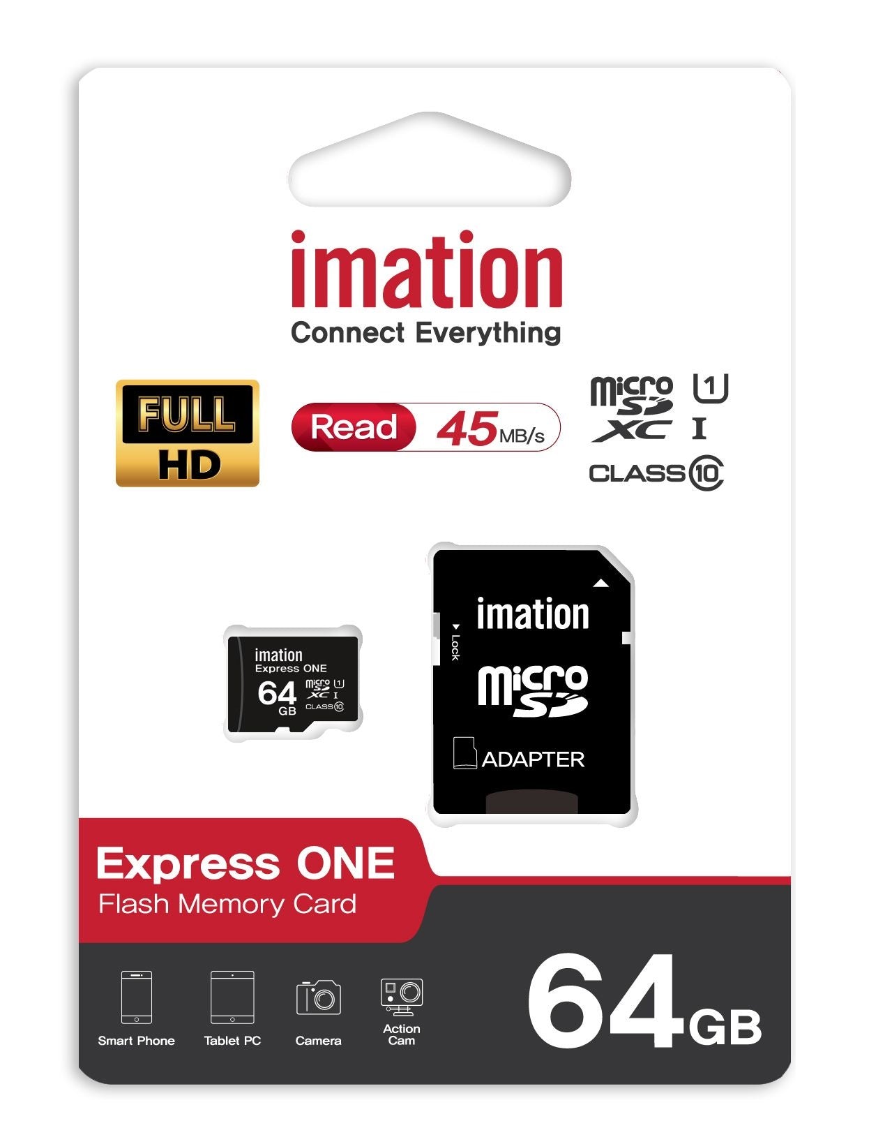 Imation 64GB Micro SD card with adapter CLASS10 U1