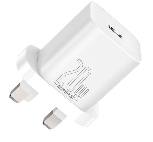 Baseus CCSUP-K02 Super Si 20W Type-C Charger UK White