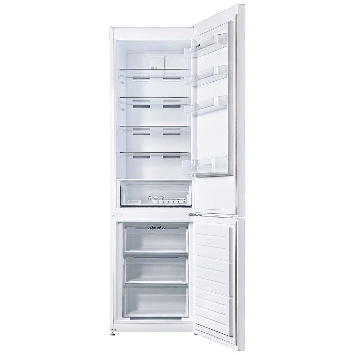 VOX REFRIGERATOR NF 3830 WF BOTTOM FREEZER, F, NO FROST, 2-DOOR, 367L, WHITE