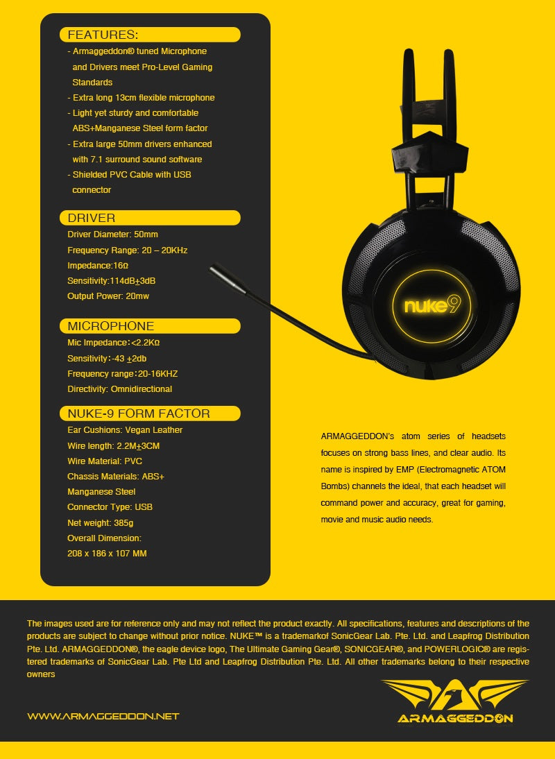 Armaggeddon Nuke 9 Pro-Gaming Headset
