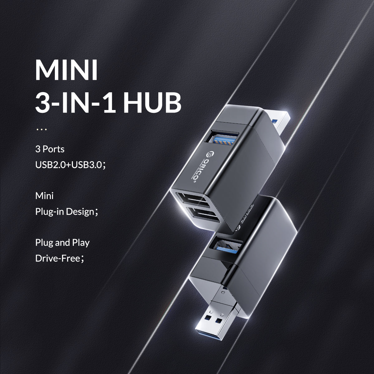 Orico USB-A Hub 3Port Mini Stick type MINI-U32