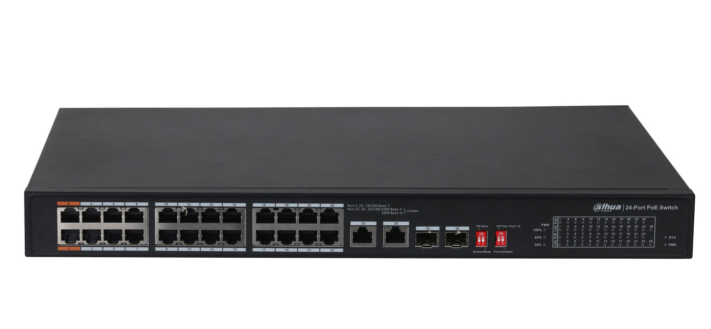 Dahua PoE Switch 24ports 240W PFS3226-24ET-240