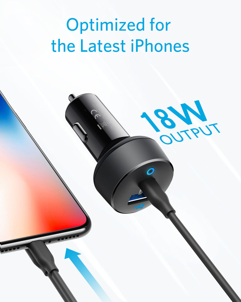 Anker PowerDrive PD2 18W Type-C Car Charger Black
