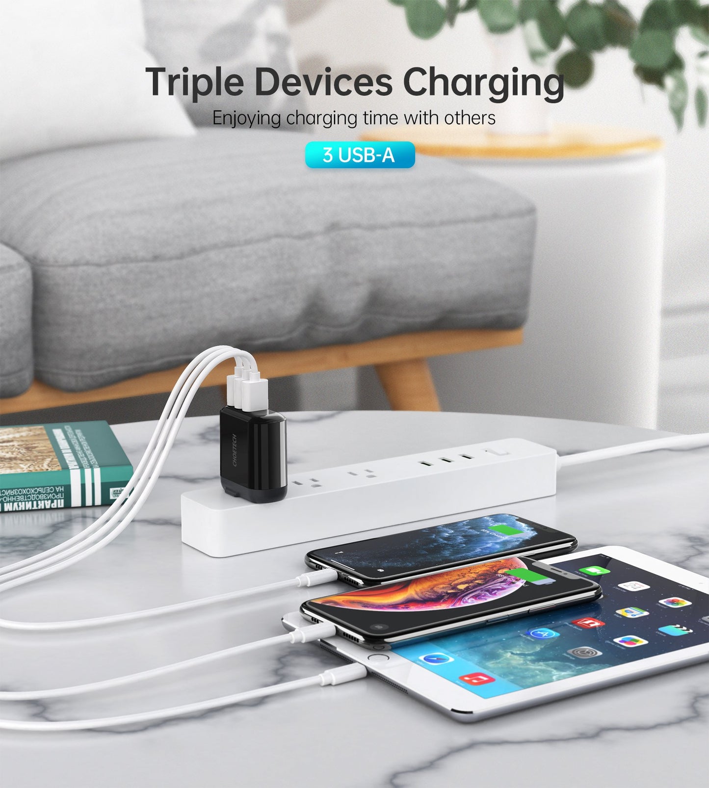 Choetech Q5009 Wall Charger 3.4A 3port w/Display