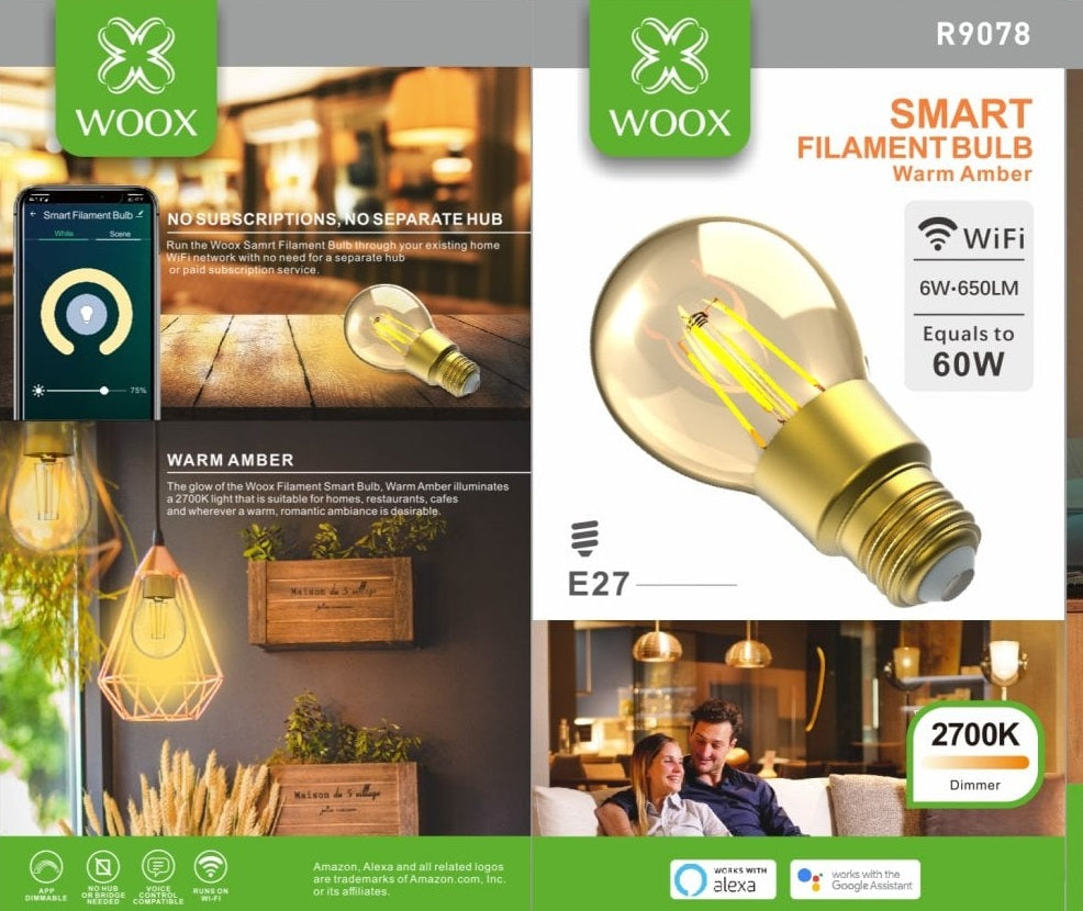 WOOX R9078 4.9W Wi-Fi Smart Filament Bulb