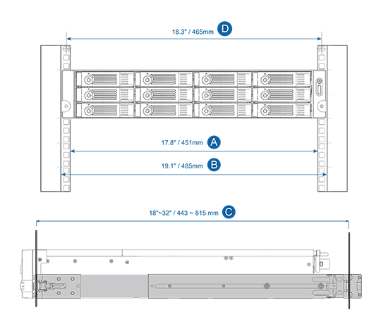 QNAP Rail-B02 Rail Kit for Rackmounted Models