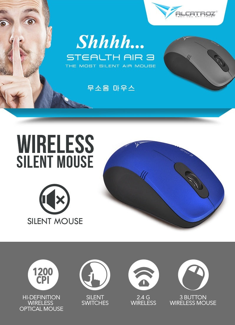 Alcatroz Stealth Air 3 Wireless Silent Mouse