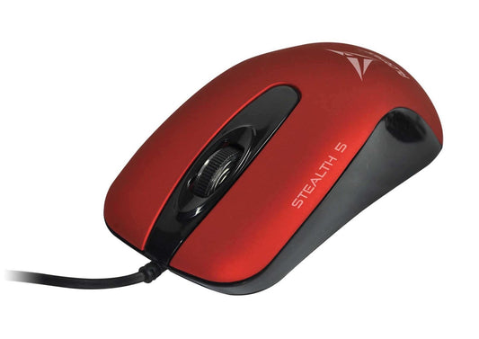 Alcatroz Stealth 5 USB Wired Silent Mouse Red