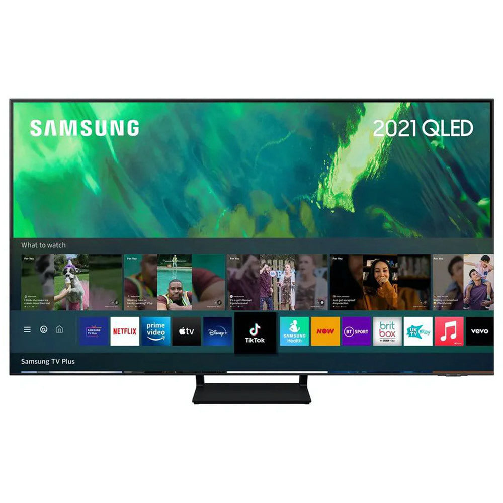 SAMSUNG TV 55'' Q70A, F, 3840X2160 UHD, 4K, QLED, SMART, 3400 PQI, 120HZ, HDR 10+, QUAD-CORE, HDMIx4, USBx2, ETHERNET, STYLISH SLIM, BLACK