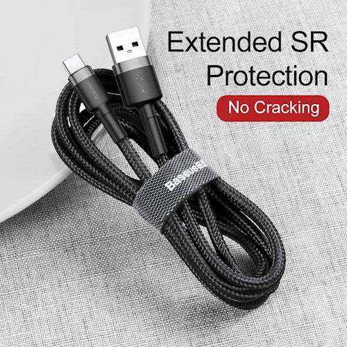 Baseus Cafule Braided Type-C Cable 2.0A 2.0m Grey