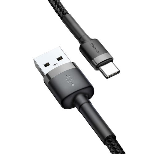 Baseus PB1584Z-2 Cafule Braided Type-C Cable 3.0A 1.0m Grey
