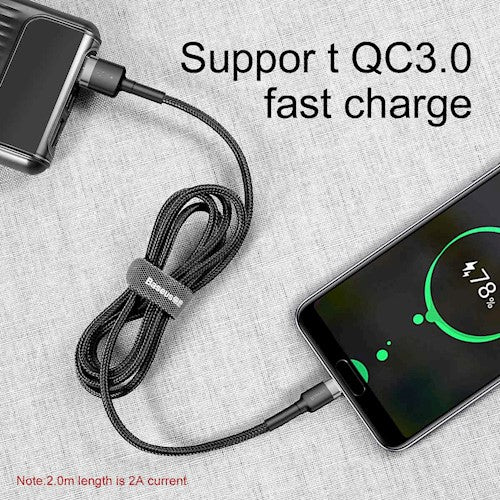 Baseus Cafule Braided Type-C Cable 2.0A 2.0m Grey