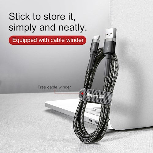 Baseus Cafule Braided Type-C Cable 2.0A 2.0m Grey