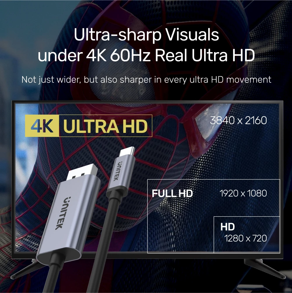 Unitek V1409A Type-C to DP Cable 4K 60Hz 2m