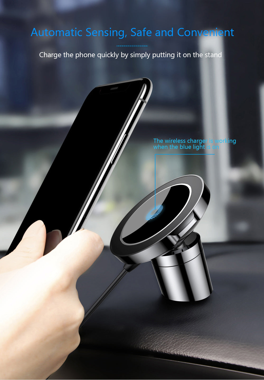 Baseus WXER-01 Big Ears Car Wireless Charger Black