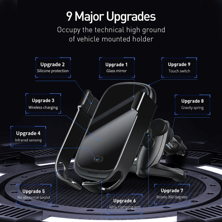 Baseus Rock-Solid Wireless Car Charger/Holder Black