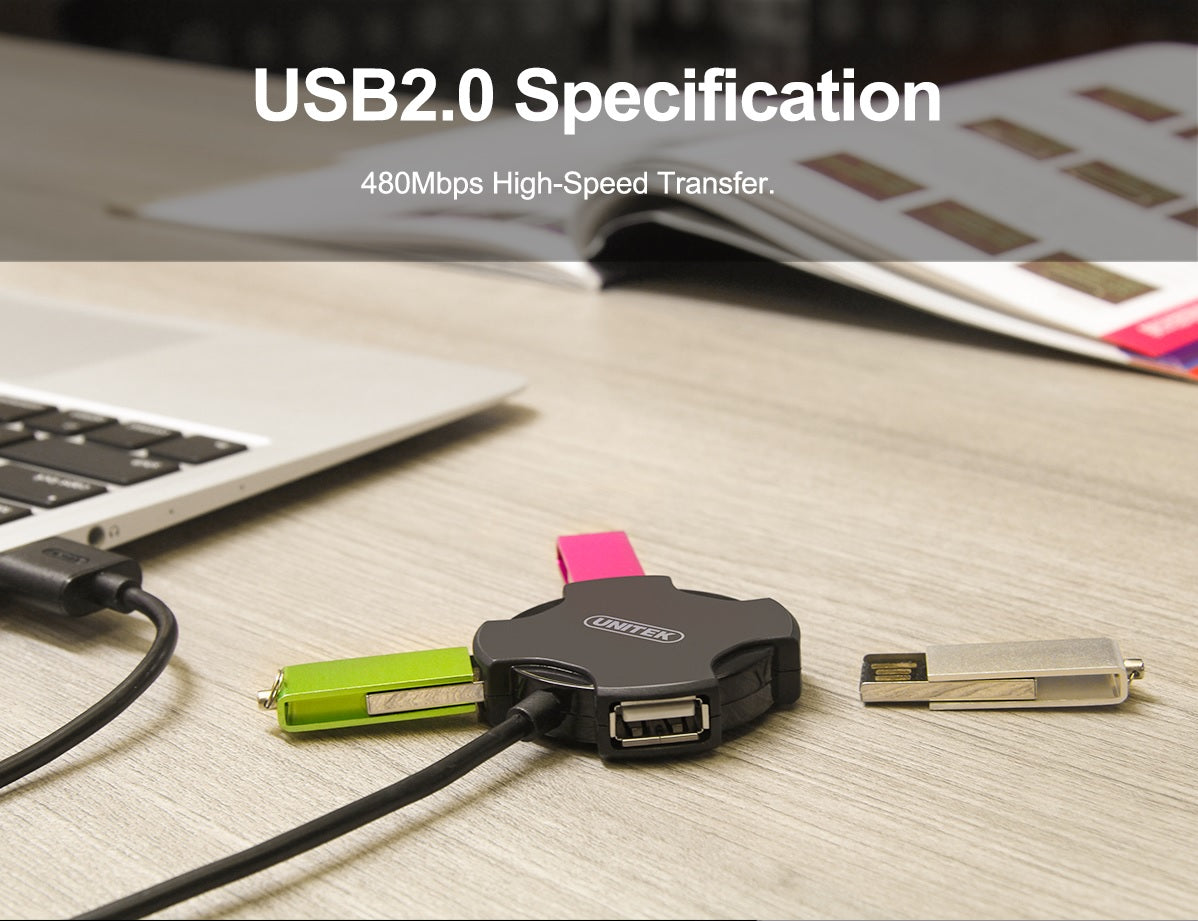 Unitek Y-2178 USB2.0 4-Port Hub with 30cm cable