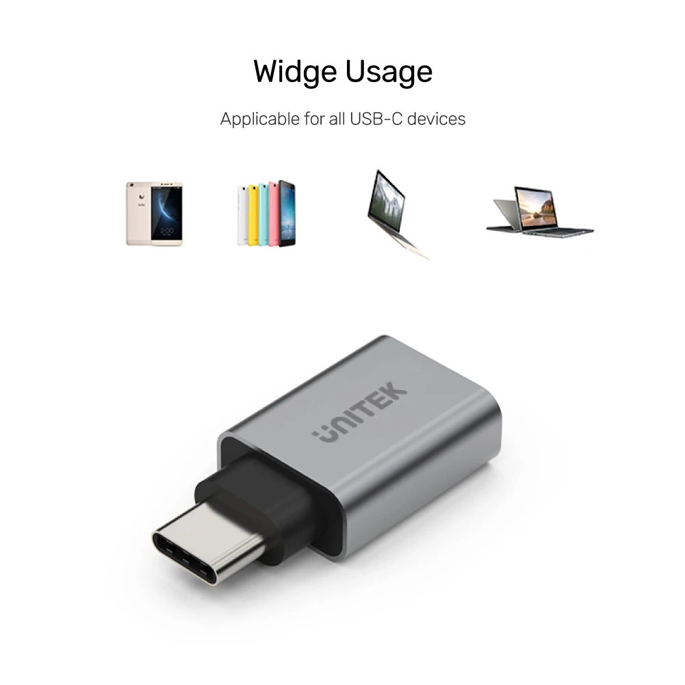 Unitek Y-A025CGY USB-A Female to Type C 3.1 Adaptor Grey