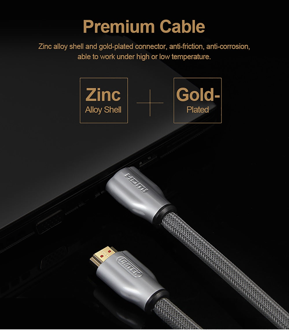 Unitek Y-C139RGY Premium HDMI 2.0 Braided Cable 3.0m