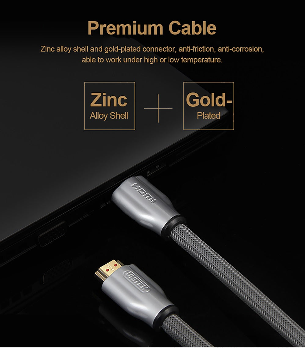 Unitek Y-C140RGY Premium HDMI 2.0 Braided Cable 5.0m