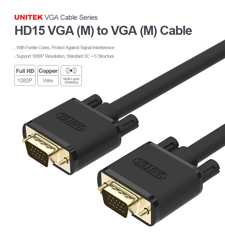 Unitek Y-C503G VGA to VGA Cable 1.5m
