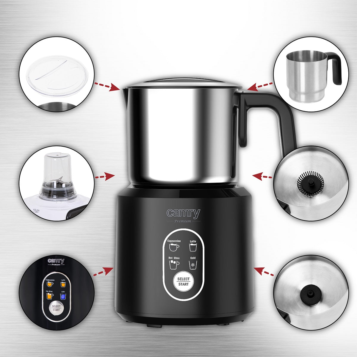 Camry CR4498 Milk Frother 2in1 Frothing and Heating