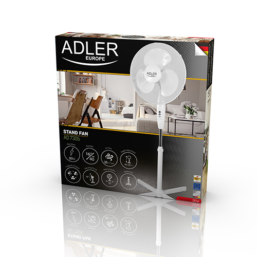 Adler AD7305 Stand Fan 90W with 40cm Diameter