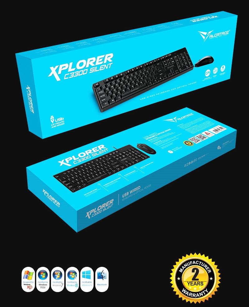 Alcatroz XPLORER C3300 Wired Keyboard & Mouse Black