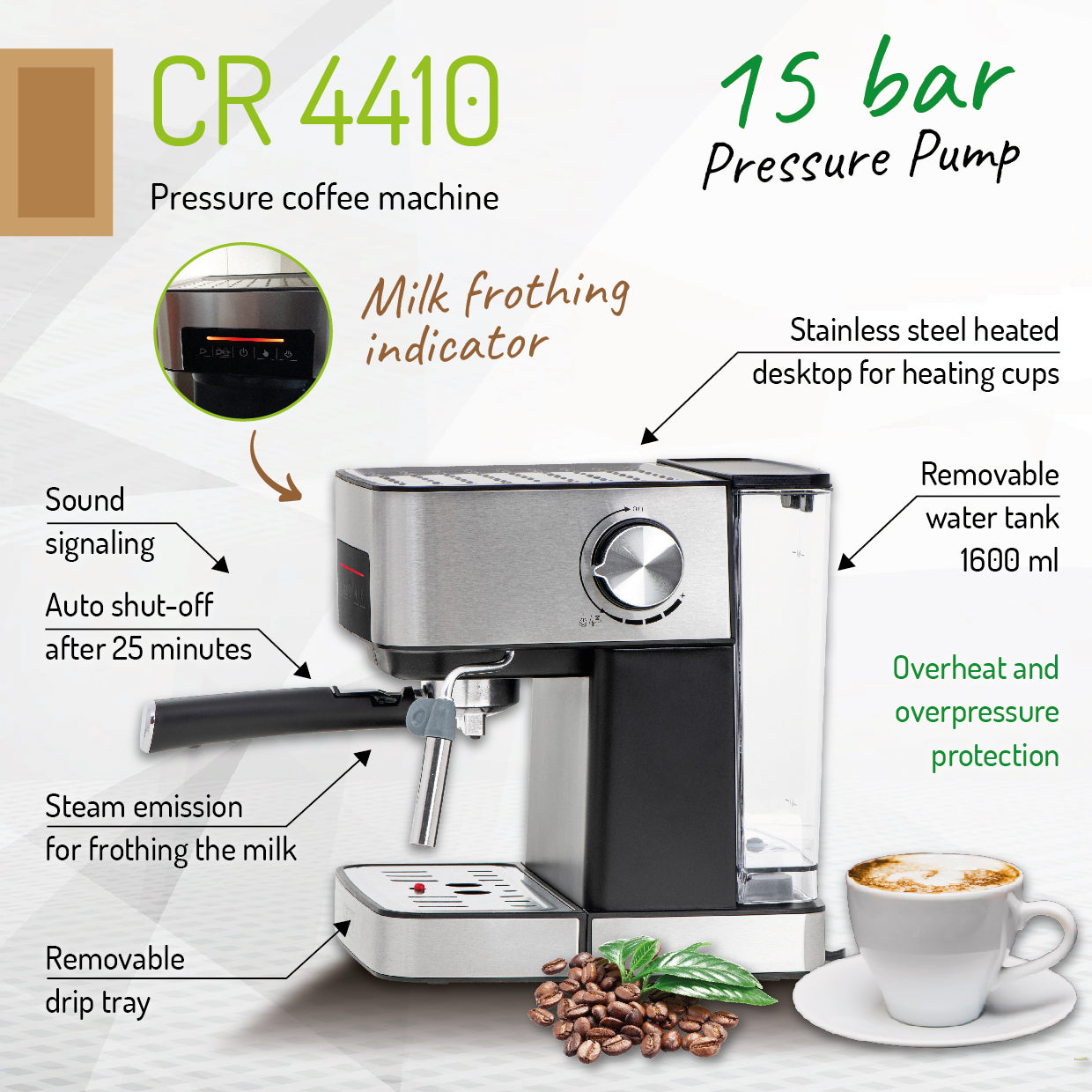 Camry CR4410 Espresso Coffee Machine 1000W