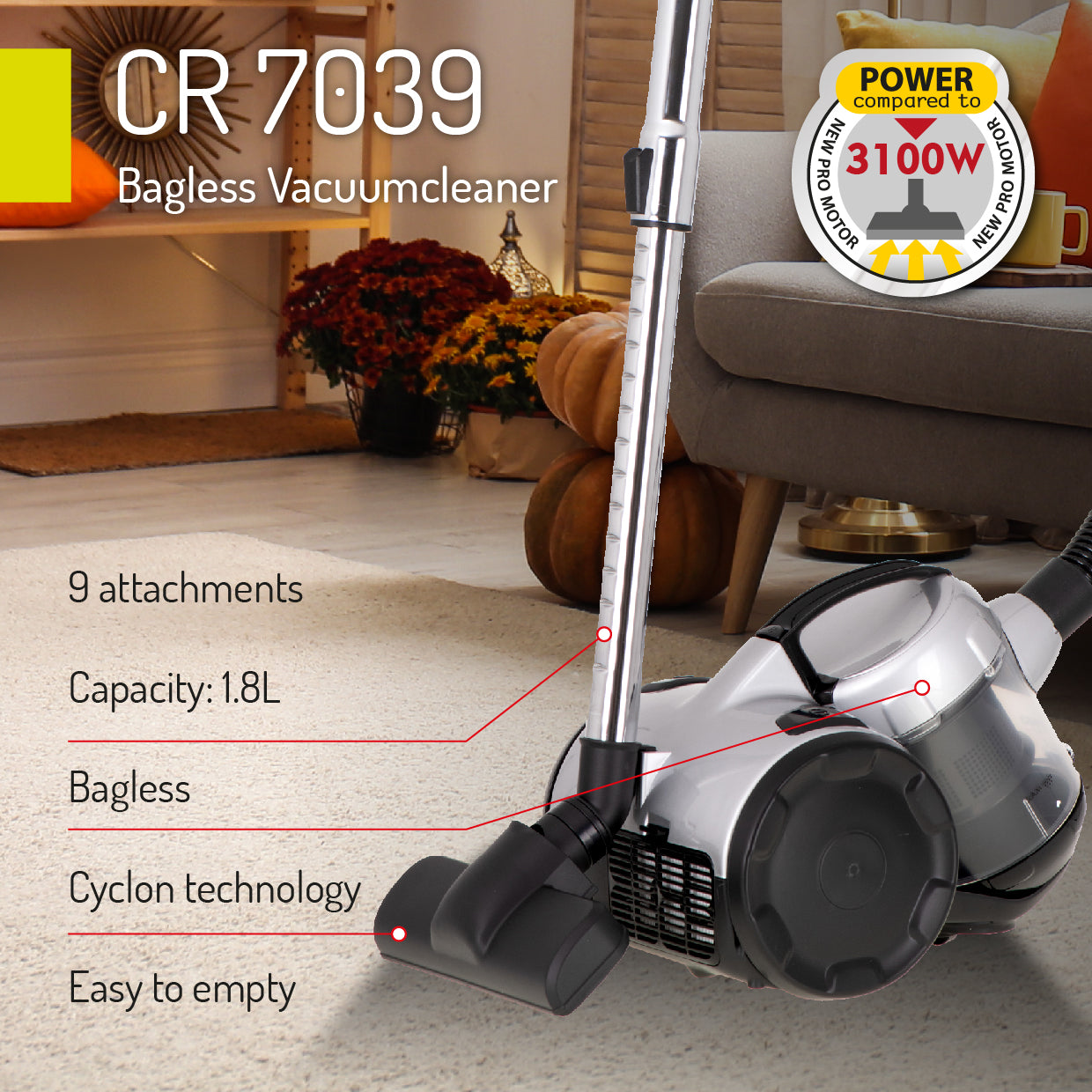 Camry CR7039 Bagless Vacuum Cleaner 700W