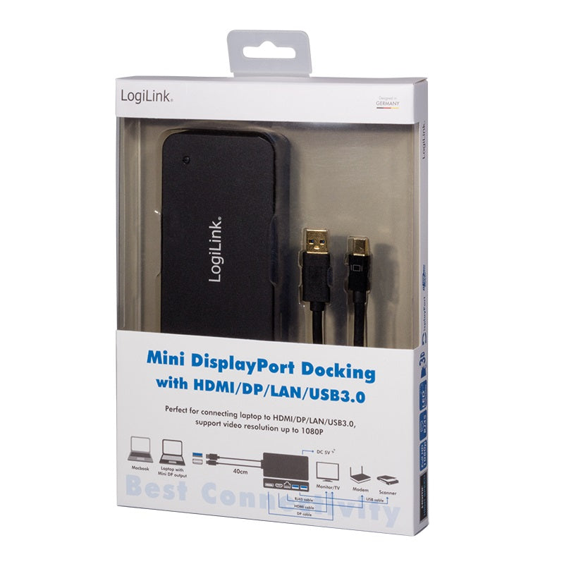 LOGILINK CV0111 MINI DP DOCKING TO HDMI/DISPLAY PORT/LAN/USB3.0