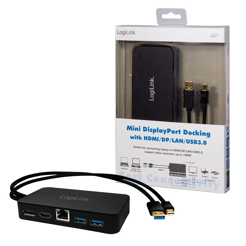 LOGILINK CV0111 MINI DP DOCKING TO HDMI/DISPLAY PORT/LAN/USB3.0